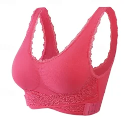 Women's Medium Support Sports Bra Running Bra Open Back Cross Back Bra Top Padded Fitness Leisure Sports Running Breathable Lightweight Soft Watermelon Red Black White Solid Colored