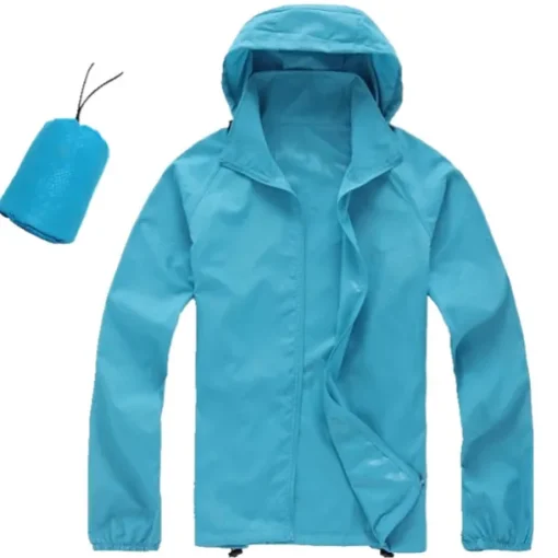 Women's Men's Waterproof Hiking Raincoat UPF 50+ UV Sun Protection Zip Up Hoodie Long Sleeve Fishing Running Jacket Windbreaker Summer Outdoor Windproof Sunscreen UV Resistant Jacket Top Climbing
