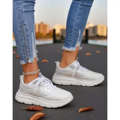 Women's Mesh Running Shoes – Lightweight Lace-Up Athletic Sneakers for Jogging, Gym and Outdoor Activities