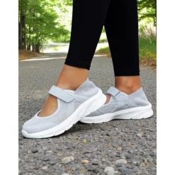 Women's Mesh Velcro - Strap Mary Jane Running Shoes – Breathable & Easy - Wear Style for Nature Walks, Shopping Trips & Camping Trips