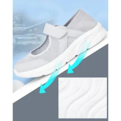 Women's Mesh Velcro - Strap Mary Jane Running Shoes – Breathable & Easy - Wear Style for Nature Walks, Shopping Trips & Camping Trips