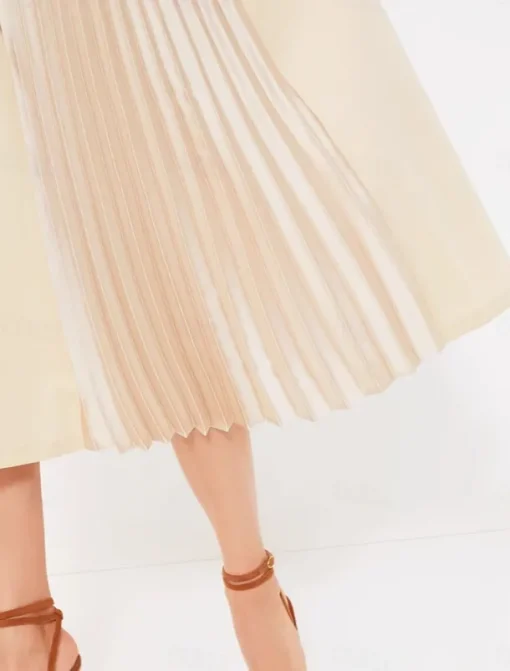 Women's Midi Dress A Line Dress Elegant Stylish Basic Vacation Party Work Regular Fit Plain 3/4 Length Sleeve V Neck Apricot Spring Fall