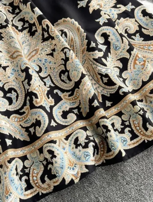 Women's Midi Dress Boho Dress Fashion Holiday Going out Weekend Regular Fit Flower Long Sleeve Shirt Collar Black Blue Apricot Summer