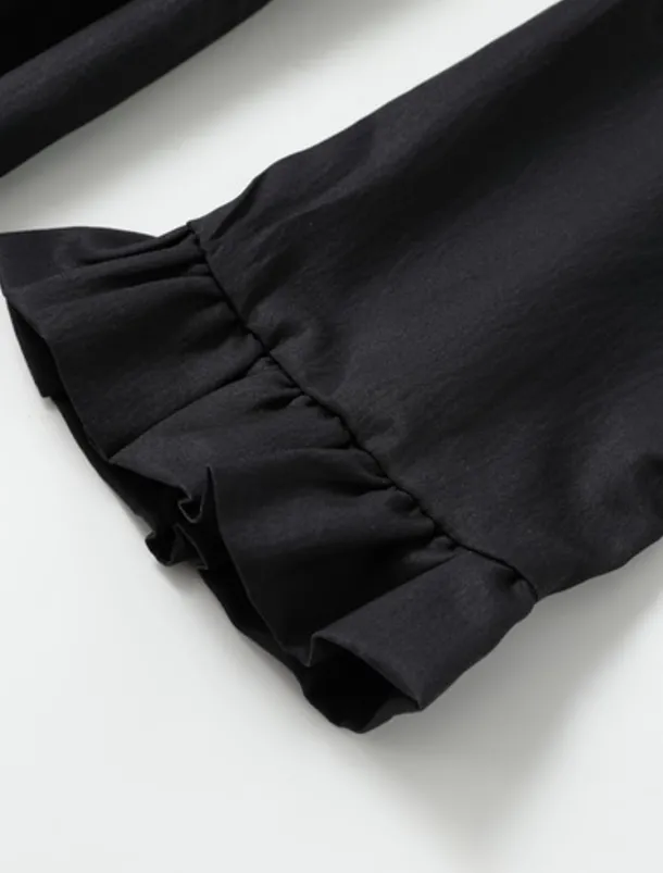 Women's Midi Dress Boho Dress Print Dress Western Dress Fashion Outdoor Vacation Weekend Regular Fit Plain Long Sleeve V Neck Black Summer
