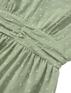 Women's Midi Dress Casual Dress Swing Dress A Line Dress Stylish Basic Casual Vacation Daily Regular Fit Plain Short Sleeve V Neck Light Green Red Summer Spring