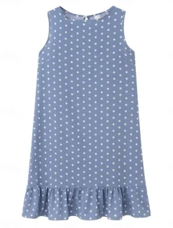 Women's Midi Dress Casual Dress Tank Dress Stylish Casual Vacation Daily Regular Fit Polka Dot Sleeveless Crew Neck Yellow Sky Blue Green Spring Fall