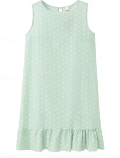 Women's Midi Dress Casual Dress Tank Dress Stylish Casual Vacation Daily Regular Fit Polka Dot Sleeveless Crew Neck Yellow Sky Blue Green Spring Fall