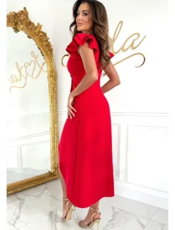 Women's Midi Dress Cocktail Dress Wedding Guest Dress Chiffon Dress Midi Dress Elegant Regular Fit Solid Color Short Sleeve V Neck Black Wine Red Khaki Summer