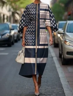 Women's Midi Dress Floral Dress Print Dress Elegant Fashion Outdoor Vacation Daily Regular Fit Flower Half Sleeve Crew Neck Black Pink Blue Purple Summer