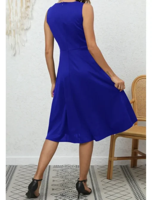 Women's Midi Dress Party Dress Cocktail Dress Fashion Party Birthday Date Regular Fit Plain Sleeveless V Neck Black Wine Blue Dark Green Summer