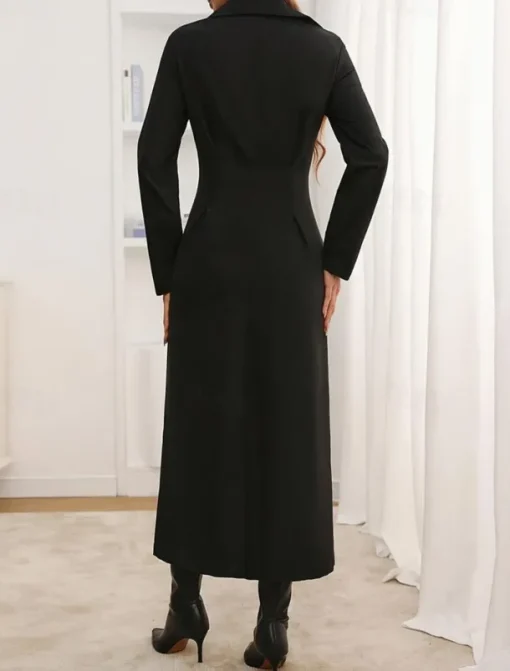 Women's Midi Dress Shirt Dress Casual Dress Fashion Modern Daily Date Weekend Regular Fit Plain Long Sleeve Shirt Collar Black Summer Spring