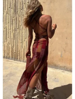 Women's Midi Dress Slip Dress Fashion Weekend Summer Dress Regular Fit Flower Sleeveless Spaghetti Strap Red Blue Brown Summer
