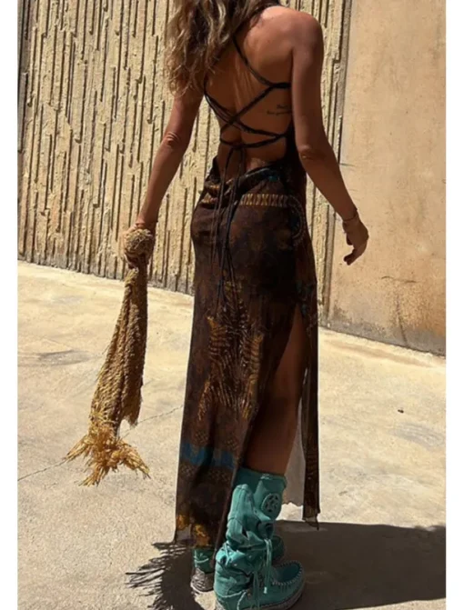 Women's Midi Dress Slip Dress Fashion Weekend Summer Dress Regular Fit Flower Sleeveless Spaghetti Strap Red Blue Brown Summer