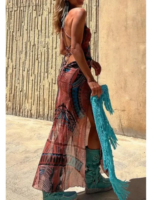 Women's Midi Dress Slip Dress Fashion Weekend Summer Dress Regular Fit Flower Sleeveless Spaghetti Strap Red Blue Brown Summer