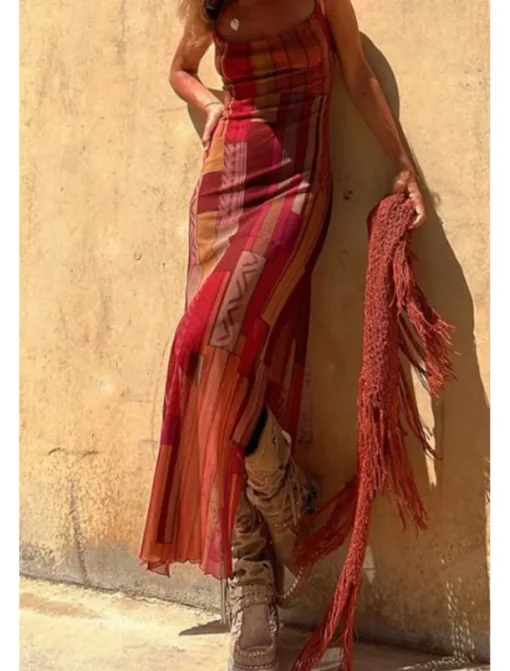 Women's Midi Dress Slip Dress Fashion Weekend Summer Dress Regular Fit Flower Sleeveless Spaghetti Strap Red Blue Brown Summer
