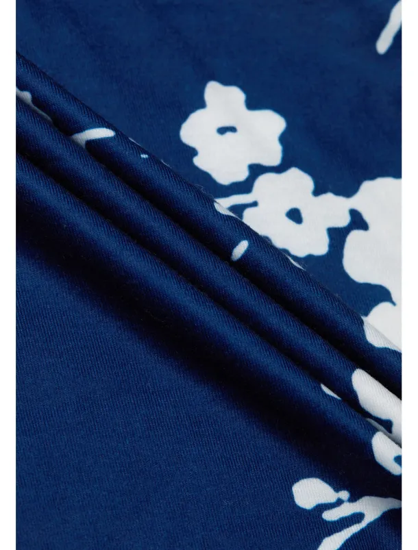 Women's Midi Dress T Shirt Dress Tee Dress Sundress Summer Dress Midi Dress Bohemia Sexy Boho Vacation Party Holiday Regular Fit Floral Short Sleeve Sweetheart Dark Blue Summer Spring