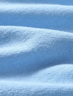 Women's Midi Dress V-neckline Crinkled Texture Light Blue Short Sleeve Casual Beachwear Loose Fit Breathable Summer Apparel