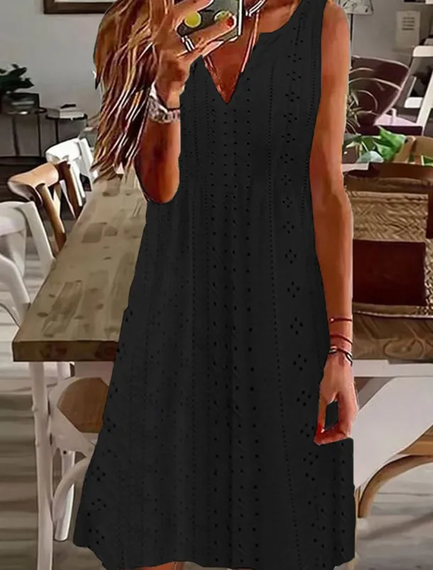 Women's Midi Dress White Dress Casual Dress Tank Dress Boho Dress Basic Classic Casual Outdoor Daily Regular Fit Plain Sleeveless Split Neck Black White Pink Green Summer Spring
