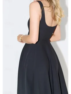 Women's Midi Dress White Dress Graduation Dress Slip Dress Fashion Birthday Graduation Date Regular Fit Plain Sleeveless Spaghetti Strap Black White Summer