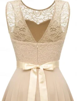 Women's Mini Dress A Line Dress Tulle Dress Elegant Party Cocktail Wedding Outdoor Party Regular Fit Graphic Sleeveless Crew Neck Pink Wine Khaki Gray Summer Spring