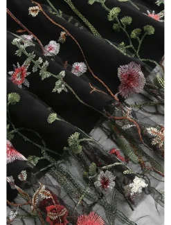 Women's Mini Dress A Line Dress Tulle Dress Elegant Party Cocktail Outdoor Party Wedding Guest Regular Fit Floral Short Sleeve Crew Neck Black White Red Blue Summer