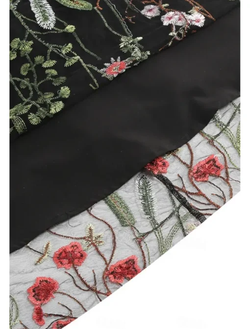 Women's Mini Dress A Line Dress Tulle Dress Elegant Party Cocktail Outdoor Party Wedding Guest Regular Fit Floral Short Sleeve Crew Neck Black White Red Blue Summer