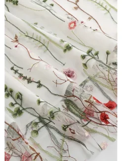 Women's Mini Dress A Line Dress Tulle Dress Elegant Party Cocktail Outdoor Party Wedding Guest Regular Fit Floral Short Sleeve Crew Neck Black White Red Blue Summer