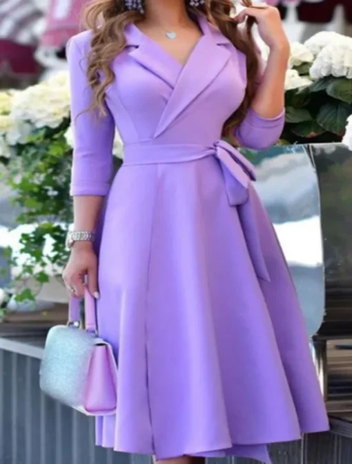 Women's Mini Dress Blazer Dress Work Dresses Fit And Flare Dress Basic Casual Vacation Daily Regular Fit Graphic Long Sleeve Lapel Black Pink Wine Blue Summer