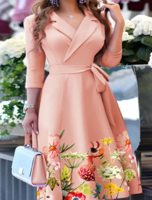 Women's Mini Dress Blazer Dress Work Dresses Fit And Flare Dress Basic Casual Vacation Daily Regular Fit Graphic Long Sleeve Lapel Black Pink Wine Blue Summer