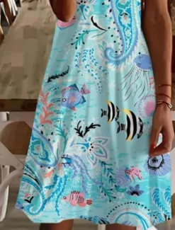 Women's Mini Dress Casual Dress Elegant Tropical Hawaiian Daily Regular Fit Floral Short Sleeve Crew Neck Blue Summer