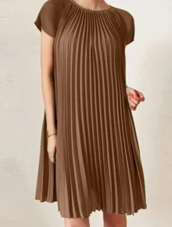 Women's Mini Dress Casual Dress T Shirt Dress Tee Dress Basic Casual Vacation Daily Regular Fit Plain Short Sleeve Crew Neck Black Brown Green Summer