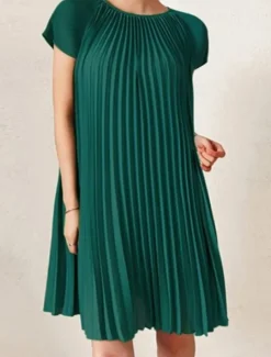 Women's Mini Dress Casual Dress T Shirt Dress Tee Dress Basic Casual Vacation Daily Regular Fit Plain Short Sleeve Crew Neck Black Brown Green Summer