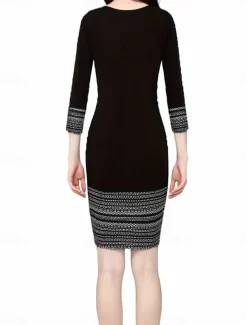 Women's Mini Dress Casual Dress Elegant Stylish Casual Loose Fit Long Sleeve Crew Neck Black Spring Fall Winter