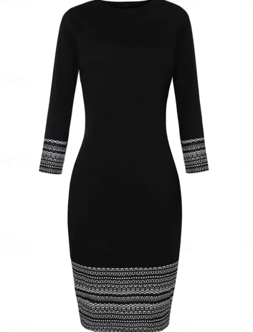Women's Mini Dress Casual Dress Elegant Stylish Casual Loose Fit Long Sleeve Crew Neck Black Spring Fall Winter
