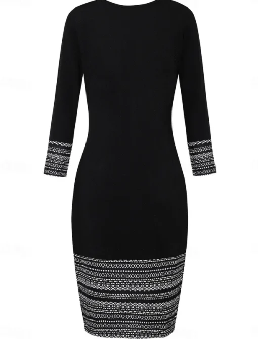 Women's Mini Dress Casual Dress Elegant Stylish Casual Loose Fit Long Sleeve Crew Neck Black Spring Fall Winter