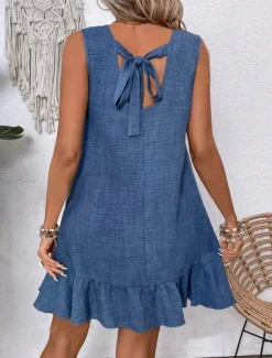 Women's Mini Dress Casual Dress Tank Dress Stylish Basic Casual Vacation Daily Regular Fit Plain Sleeveless Crew Neck Pink Blue Green Apricot Summer