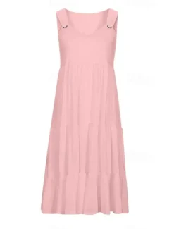 Women's Mini Dress Casual Dress Slip Dress Stylish Basic Casual Vacation Daily Regular Fit Plain Sleeveless V Neck Black White Yellow Pink Summer Spring