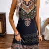 Women's Mini Dress Casual Dress Petite Dress Sundress Summer Dress Casual Vacation Daily Holiday Regular Fit Paisley Sleeveless V Neck Orange Summer