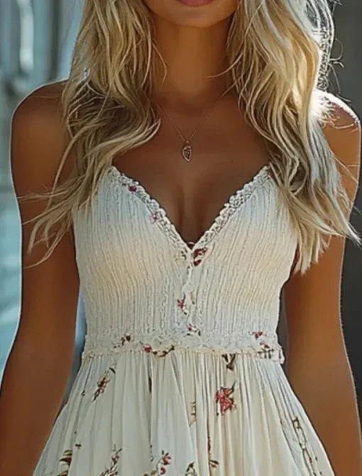 Women's Mini Dress Casual Dress Summer Dress Slip Dress Boho Dress Vintage Vacation Daily Going out Regular Fit Floral Sleeveless Straps Black White Summer