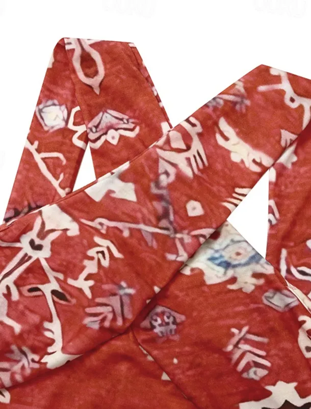 Women's Mini Dress Petite Dress Shift Dress Summer Dress Print Dress Bohemia Vintage Fashion Vacation Casual Daily Loose Fit Graphic Geometric Sleeveless Halter Neck Wine Blue Summer Spring