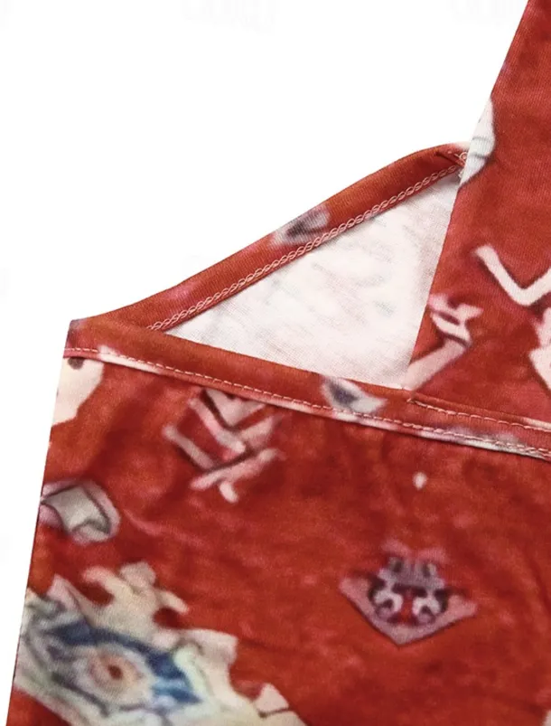 Women's Mini Dress Petite Dress Shift Dress Summer Dress Print Dress Bohemia Vintage Fashion Vacation Casual Daily Loose Fit Graphic Geometric Sleeveless Halter Neck Wine Blue Summer Spring