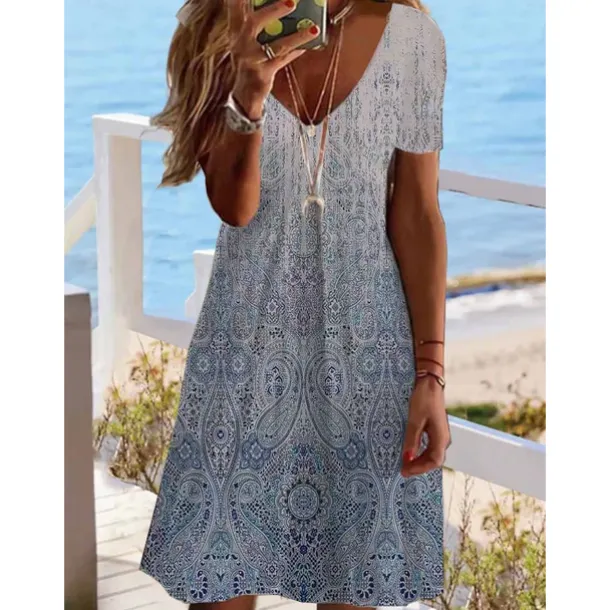 Women's Mini Dress Petite Dress Petite Dress T Shirt Dress Tee Dress Sundress Summer Dress Active Fashion Streetwear Outdoor Vacation Birthday Regular Fit Floral Short Sleeve V Neck Black