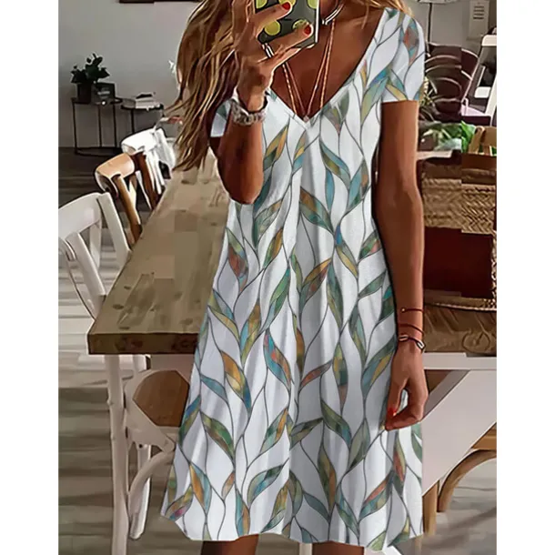 Women's Mini Dress Petite Dress Petite Dress T Shirt Dress Tee Dress Sundress Summer Dress Active Fashion Streetwear Outdoor Vacation Birthday Regular Fit Floral Short Sleeve V Neck Black