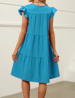 Women's Mini Dress Petite Dress White Dress Casual Dress Swing Dress Sundress Elegant Fashion Daily Summer Dress Loose Fit Plain Pure Color Short Sleeve Crew Neck Blush Pink Black White Pink Summer
