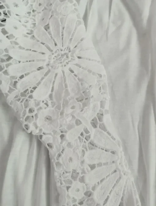 Women's Mini Dress White Dress Casual Dress White Lace Wedding Dress Fashion Modern Mature Vacation Daily Holiday Regular Fit Plain Long Sleeve Crew Neck Black White Summer Spring Fall Autumn