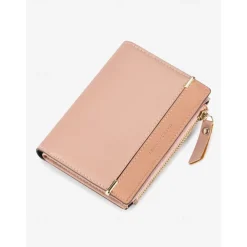 Women's Minimalist Pink Wallet with Zipper Pocket – Slim and Stylish Card Holder for Everyday Use