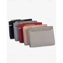 Women's Minimalist Pink Wallet with Zipper Pocket – Slim and Stylish Card Holder for Everyday Use