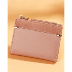 Women's Minimalist Pink Wallet with Zipper Pocket – Slim and Stylish Card Holder for Everyday Use