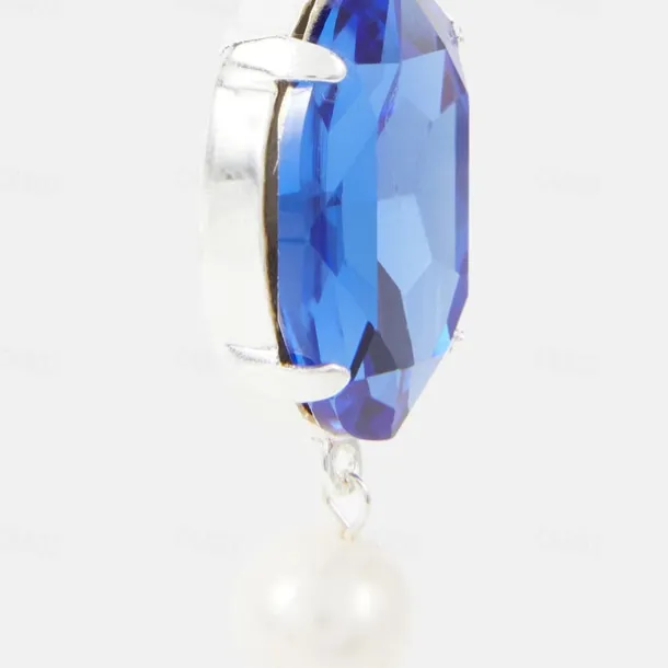 Women's Mismatch Earrings Geometrical Precious Fashion Personalized Imitation Diamond Earrings Jewelry Silver For Wedding Party 1 Pair