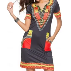 Women's Modern African Outfits African Print Dashiki Carnival Masquerade Graphic Adults Dress Party, Festival